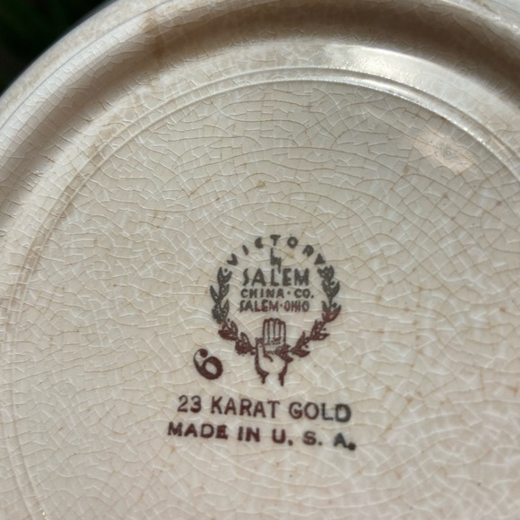 Salem China “Bird of Paradise” Vintage serving bowl 23K gold trim - Picture 4 of 8